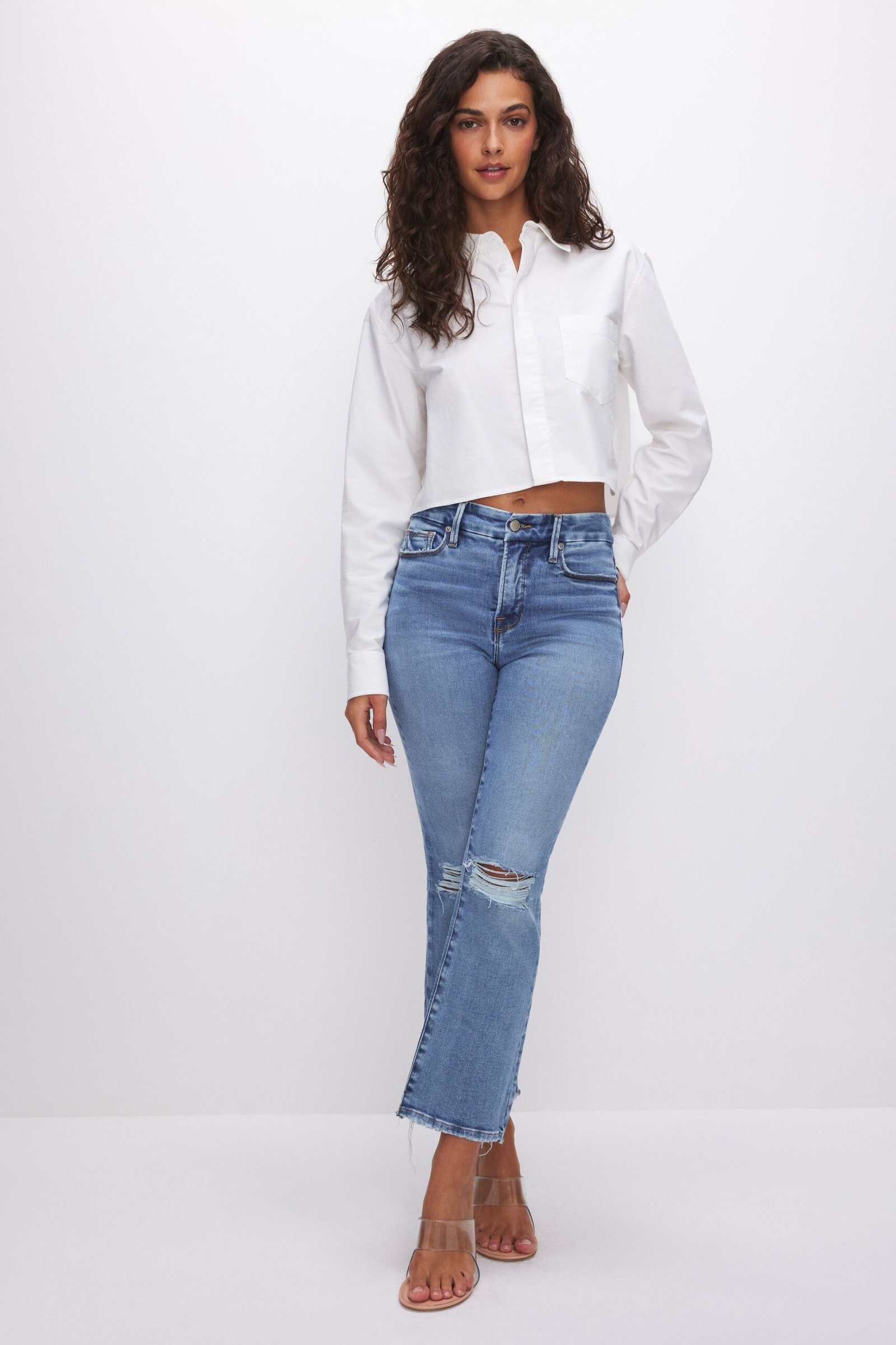 M-230622_38_GLCMBB960T-I521-FALL23_A_0011-1 SOFT TECH GOOD LEGS CROPPED MINI BOOT JEANS | INDIGO521 - Image 1