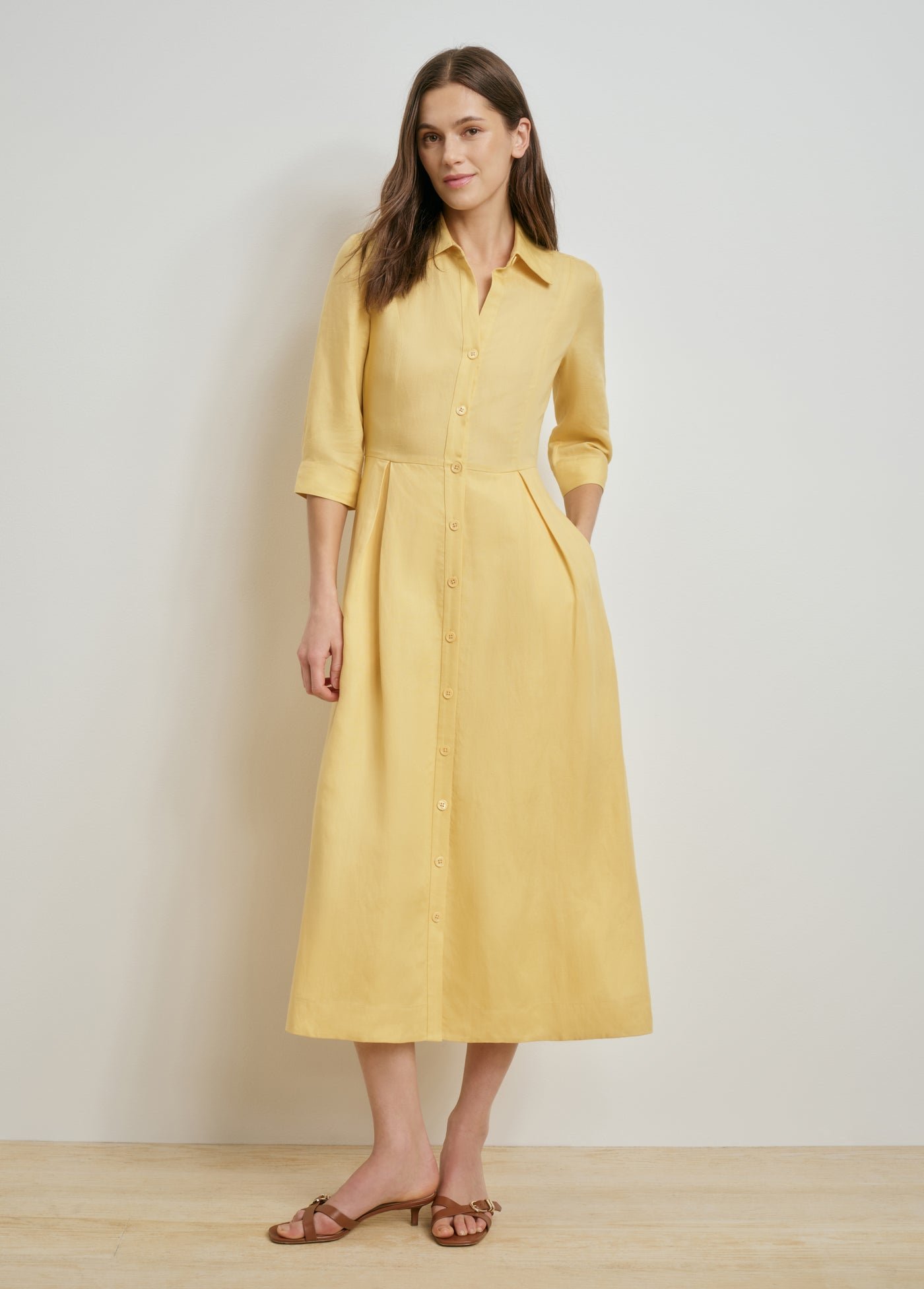 fe25ld3900_golden_008 THE BECKY DRESS - Image 1